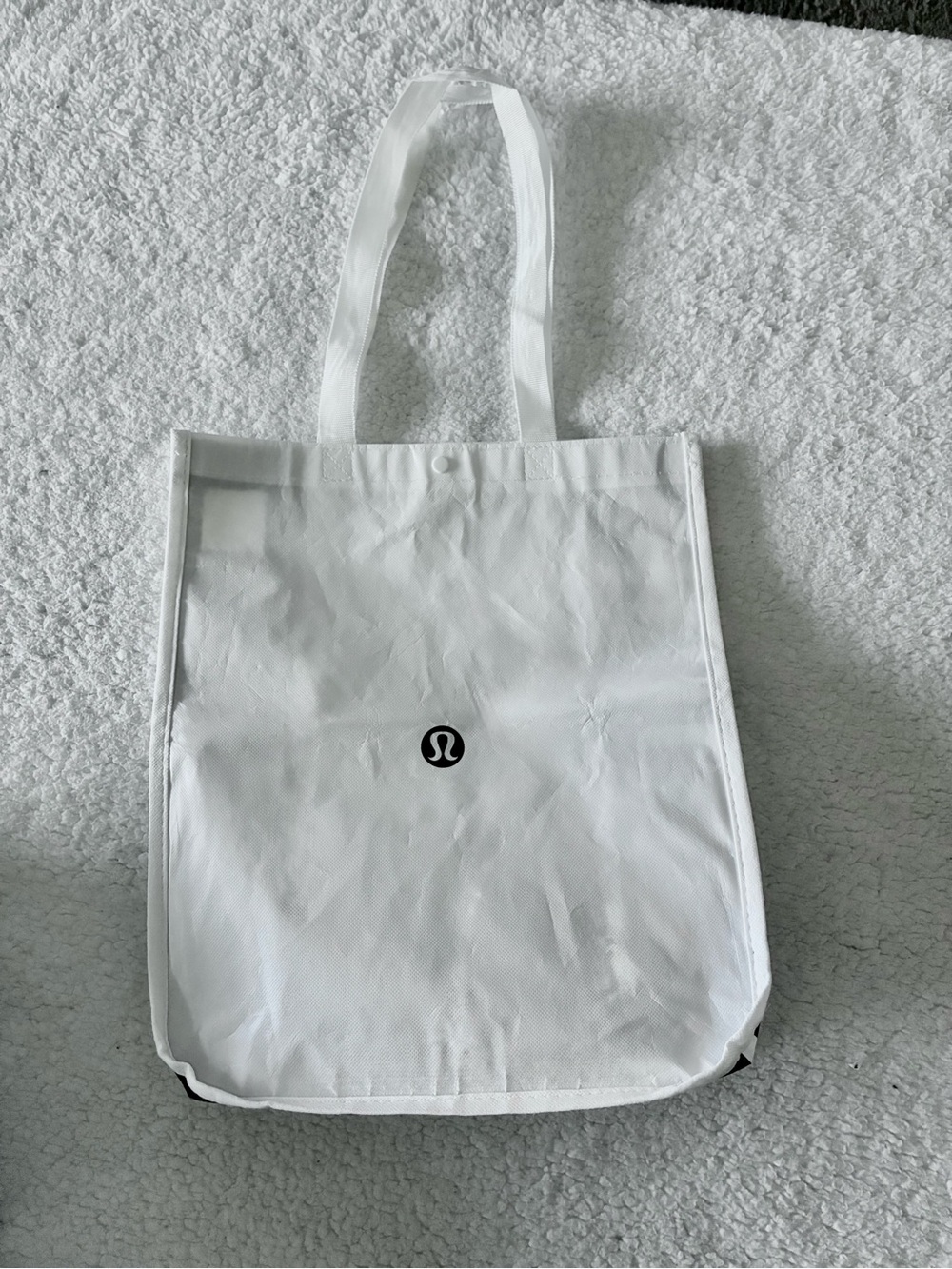 lululemon athletica White Tote with Black Logo